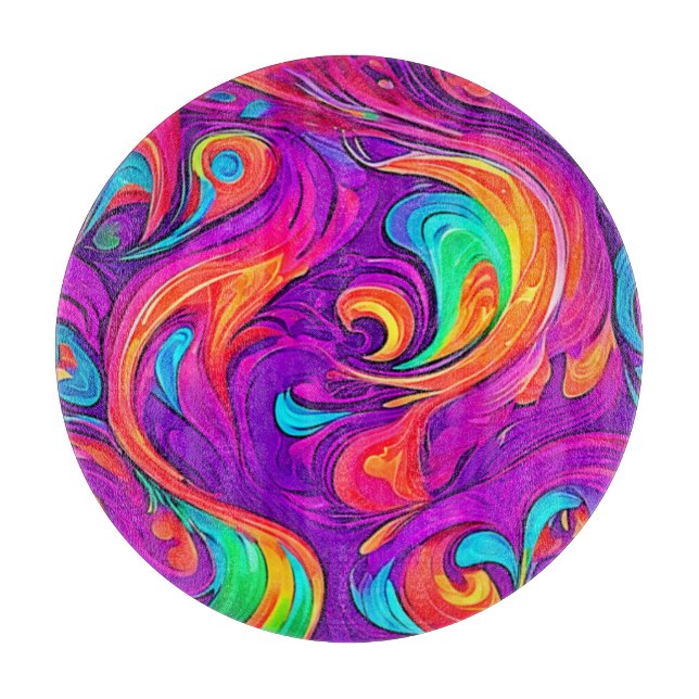Colorful World: Flowy Patterns Cutting Board (Front)
