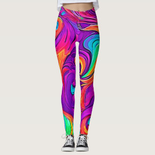 Colorful World: Flowy Patterns Leggings
