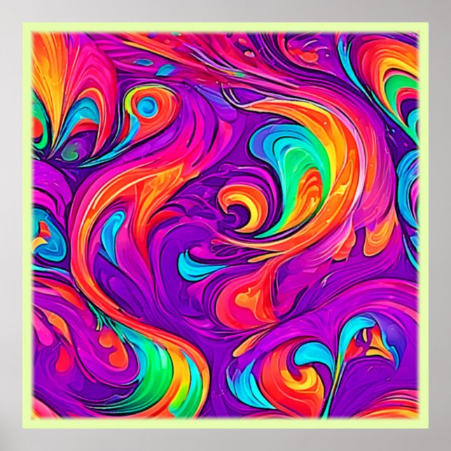 Colorful World: Flowy Patterns Poster (Front)