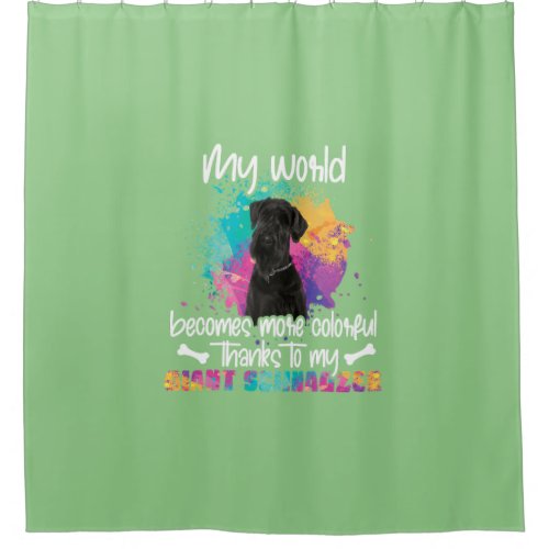 colorful world giant schnauzer dog dogs paws dog m shower curtain