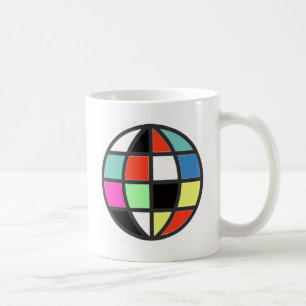 colorful world globe coffee mug