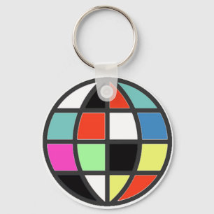 colorful world globe keychain