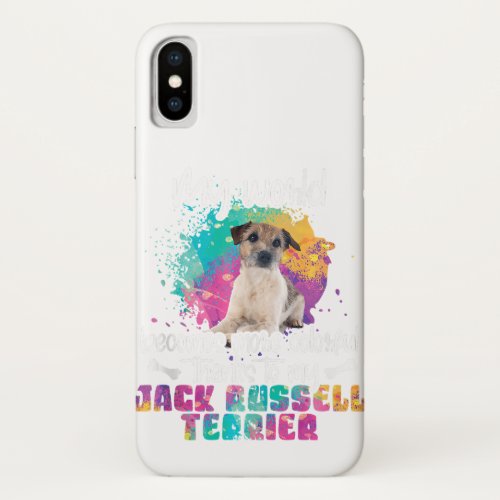 colorful world jack russell terrier dog dogs paws  iPhone XS case