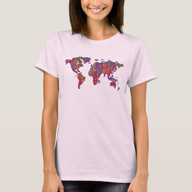 colorful world map art T-Shirt (Front)