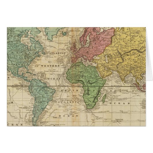 Colorful World Map Cards (Front Horizontal)