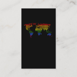 Colorful World Map Equal Pride Gay Lesbian Queer Business Card