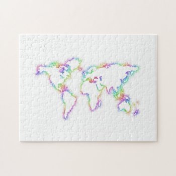 Colorful World Map Jigsaw Puzzle by ZYDDesign at Zazzle