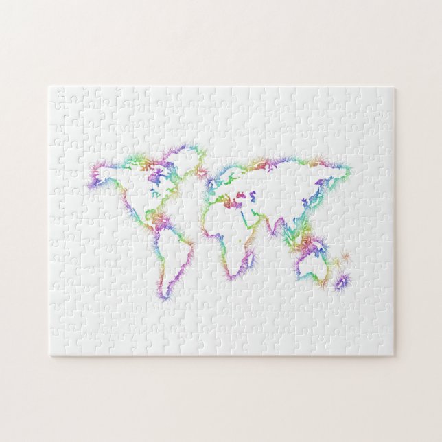 Colorful World map Jigsaw Puzzle (Horizontal)