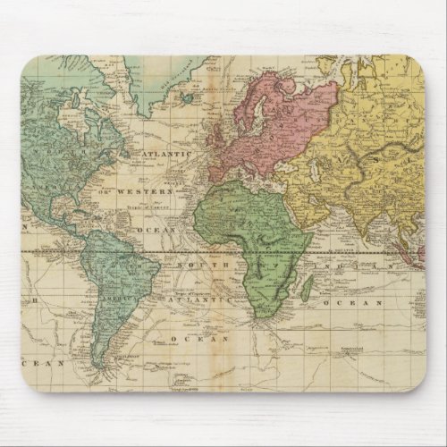 Colorful World Map Mouse Pad