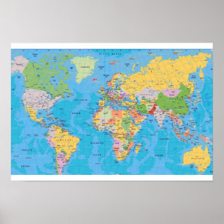 COLORFUL WORLD MAP POSTER
