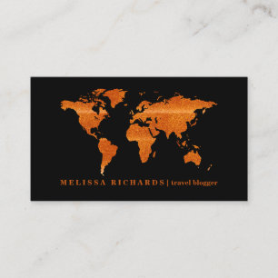 Colorful World Map Travel  Blog Business Card