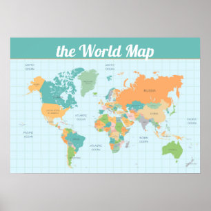 Colorful World Map Value Poster (Matte)