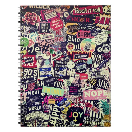 Colorful world of stickers  notebook