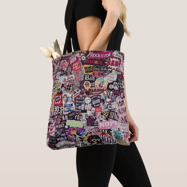 Colorful world of stickers  tote bag (Close Up)