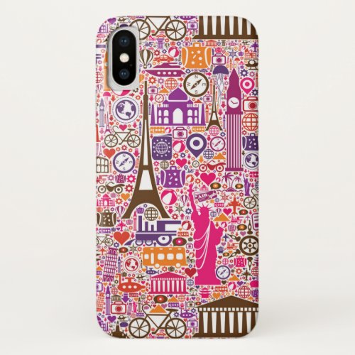 Colorful World Pattern iPhone X Case