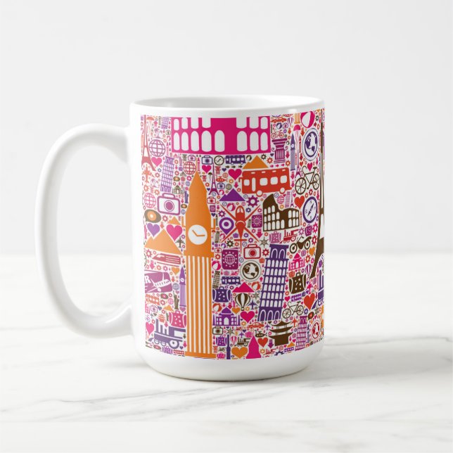 Colorful World Pattern Coffee Mug (Left)