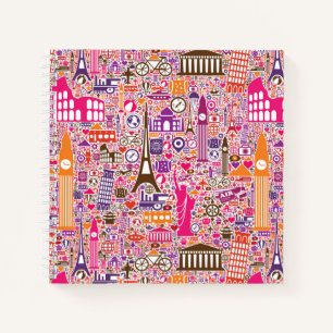 Colorful World Pattern Notebook