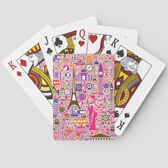 Colorful World Pattern Poker Cards (Back)
