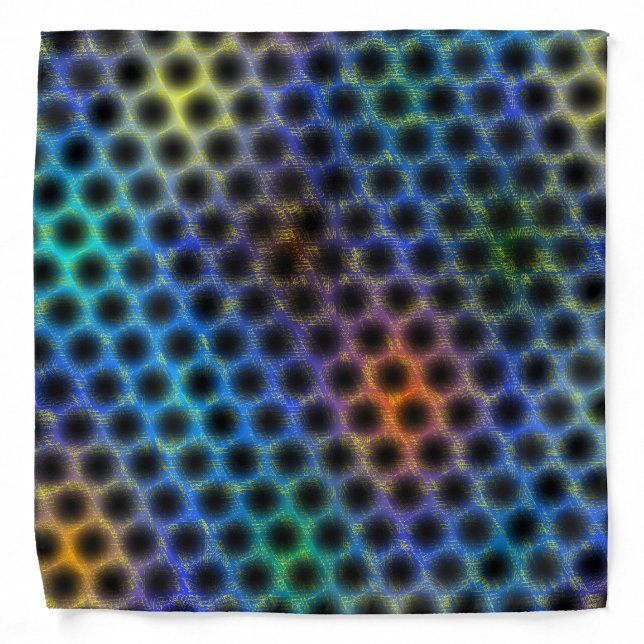 Colorful worn with black polka dots. bandana (Front)