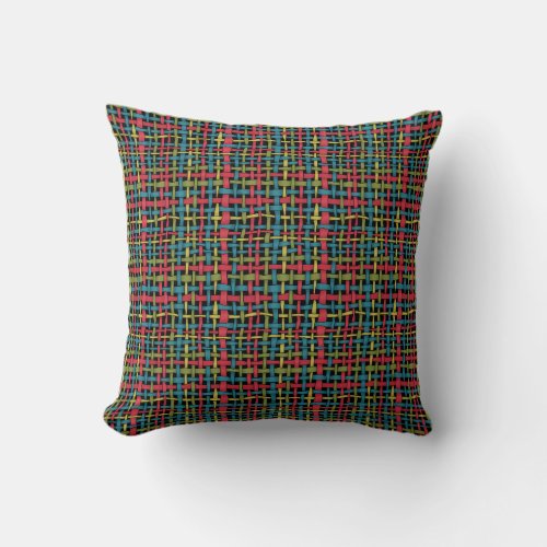 Colorful Woven Graphical Strings Throw Pillow