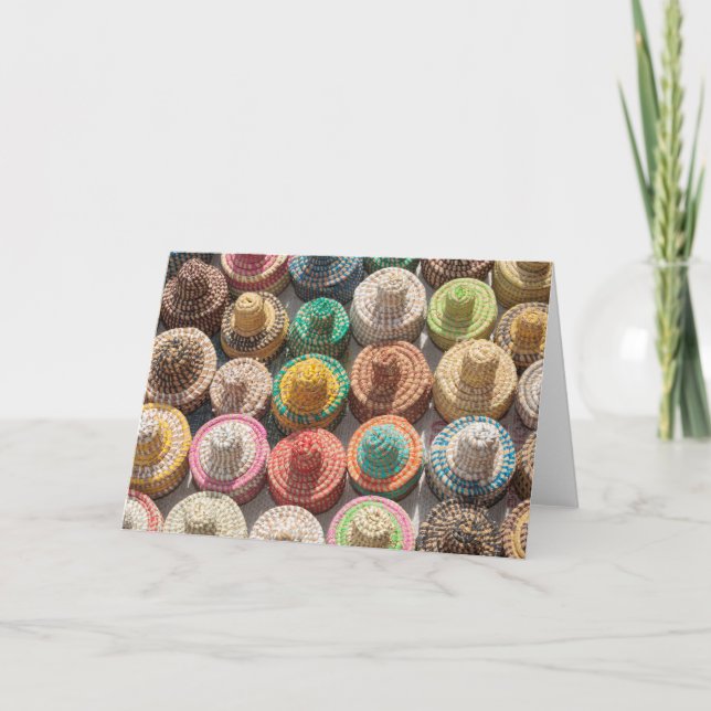Colorful Woven Hats Card (Front)