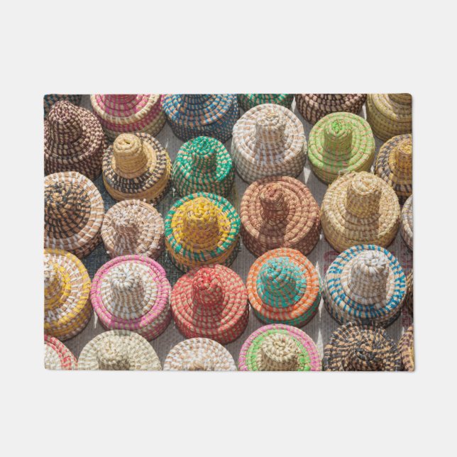 Colorful Woven Hats Doormat (Front)