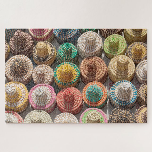 Colorful Woven Hats Jigsaw Puzzle (Horizontal)