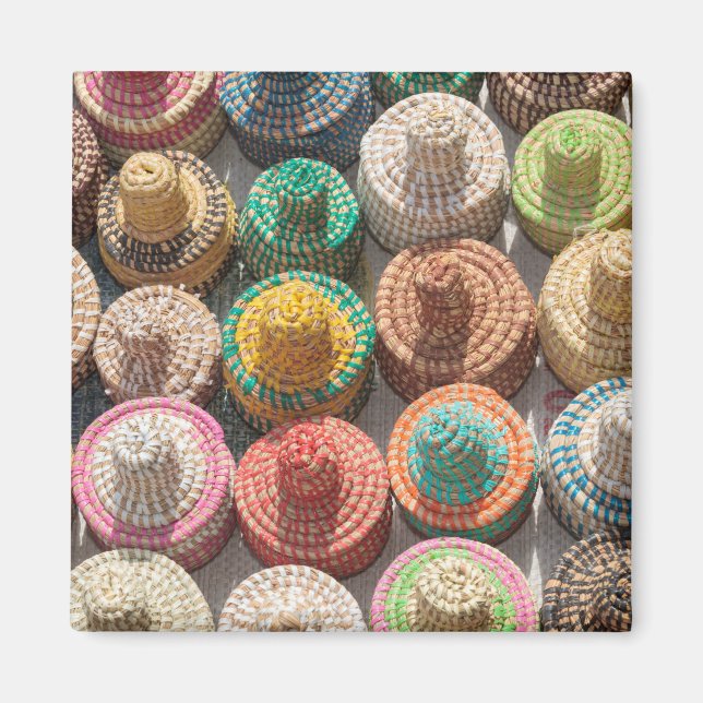 Colorful Woven Hats Magnet (Front)