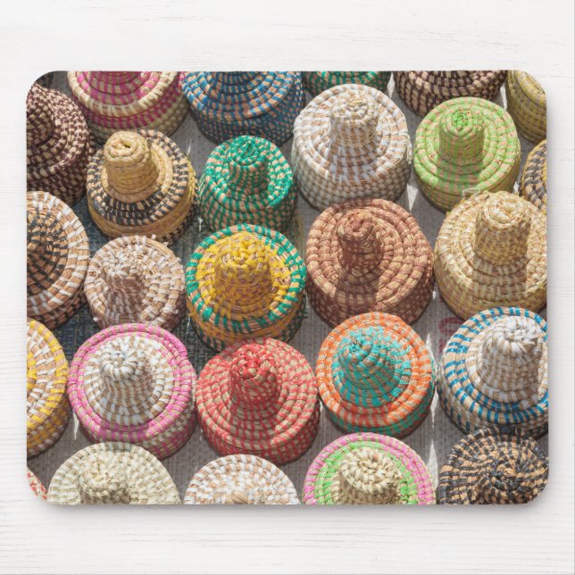 Colorful Woven Hats Mouse Pad (Front)