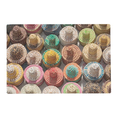 Colorful Woven Hats Placemat