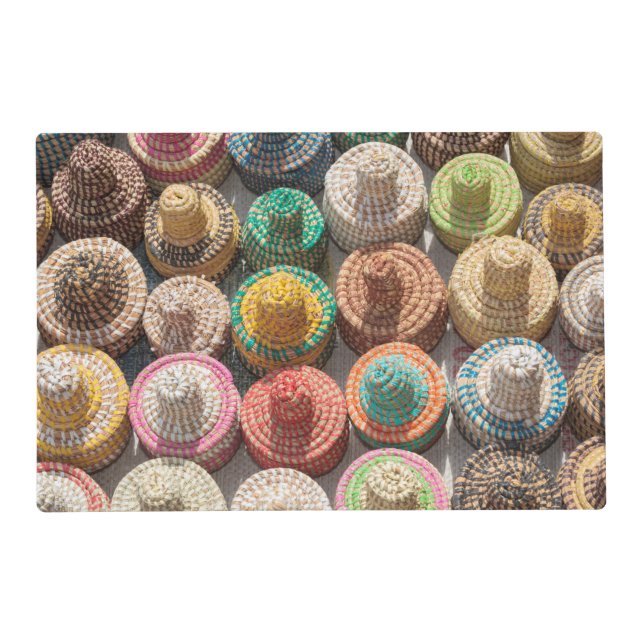 Colorful Woven Hats Placemat (Front)