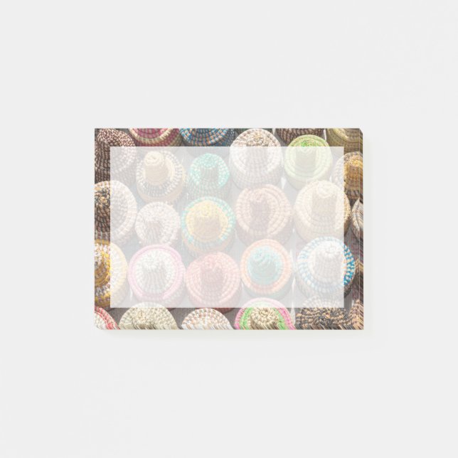 Colorful Woven Hats Post-it Notes (Front)