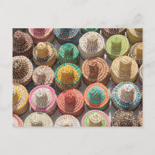 Colorful Woven Hats Postcard
