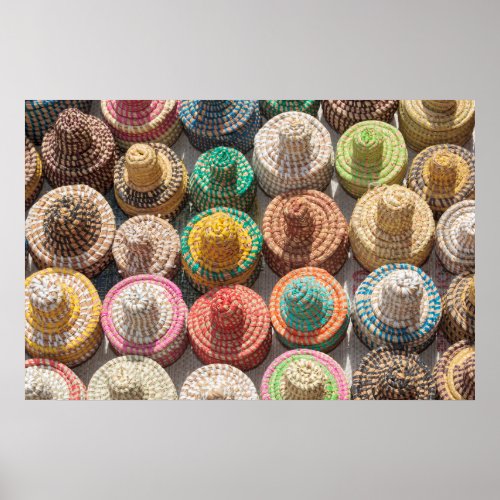 Colorful Woven Hats Poster