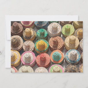 Colorful Woven Hats Thank You Card