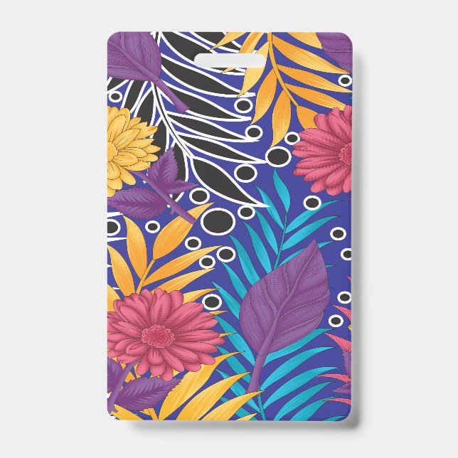 Colorful wrapping paper featuring creative floral  badge (Front)