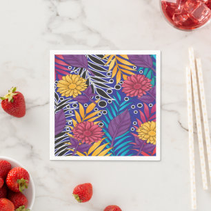 Colorful wrapping paper featuring creative floral napkins
