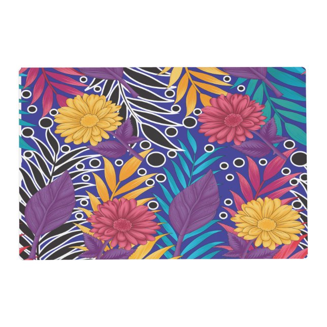 Colorful wrapping paper featuring creative floral  placemat (Front)