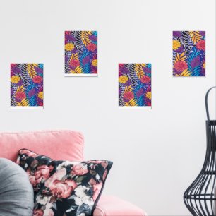 Colorful wrapping paper featuring creative floral wall art sets