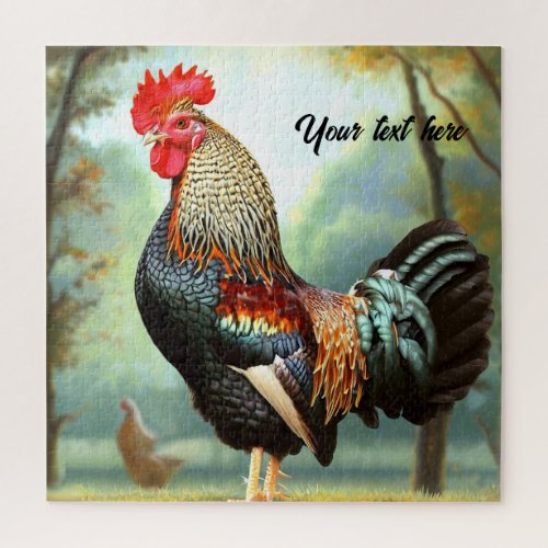 Colorful Wyandotte Rooster Jigsaw Puzzle
