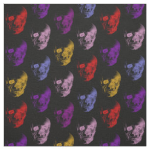Colorful X-Ray Skulls Pattern Fabric