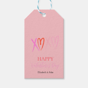 Colorful "XOXO" Hearts Valentine's Day Gift Tags