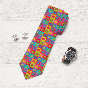 Colorful XOXO Kissing Lips Neck Tie