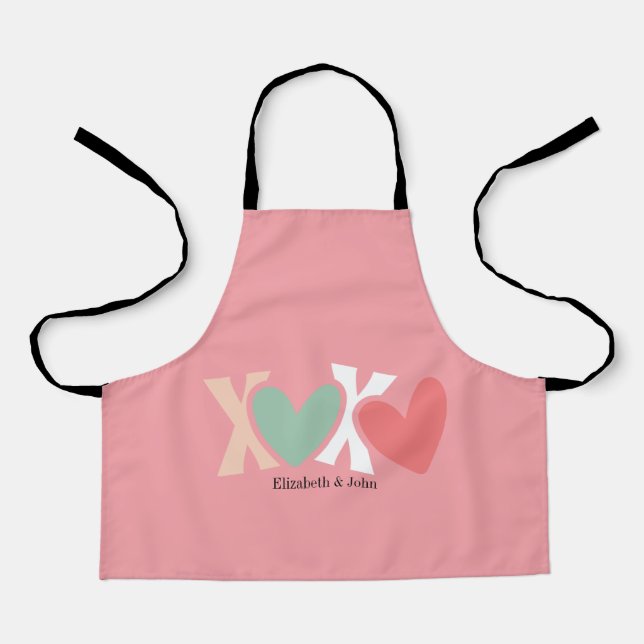 Colorful "XOXO" Valentine's Day   Apron (Front)