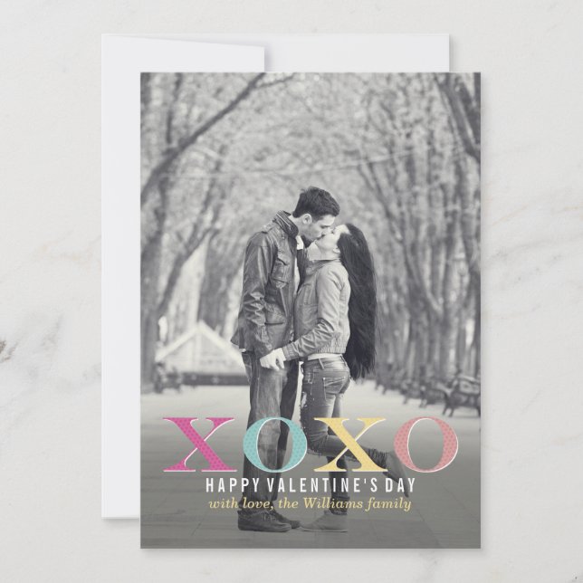 Colorful XOXO | Valentine's Day Cards (Front)