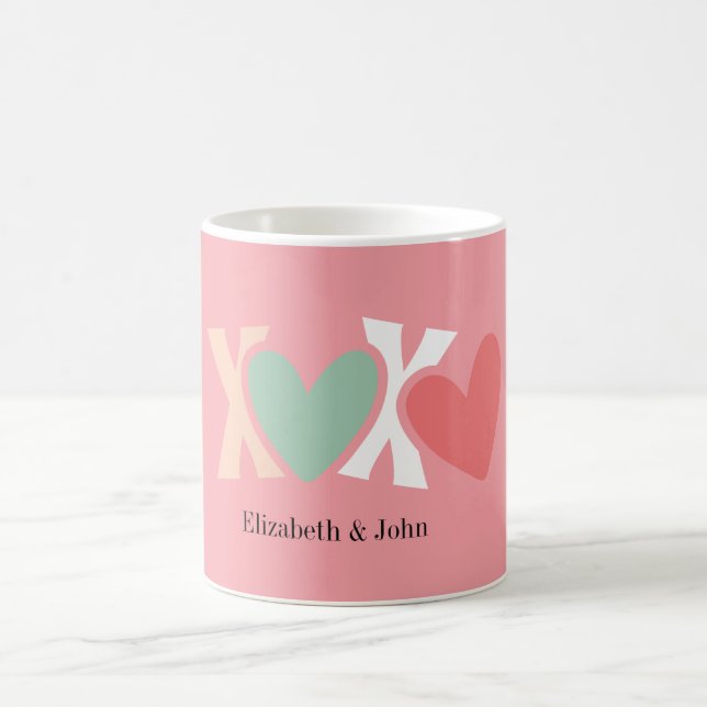 Colorful "XOXO" Valentine's Day    Coffee Mug (Center)
