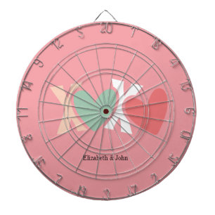 Colorful "XOXO" Valentine's Day   Dart Board