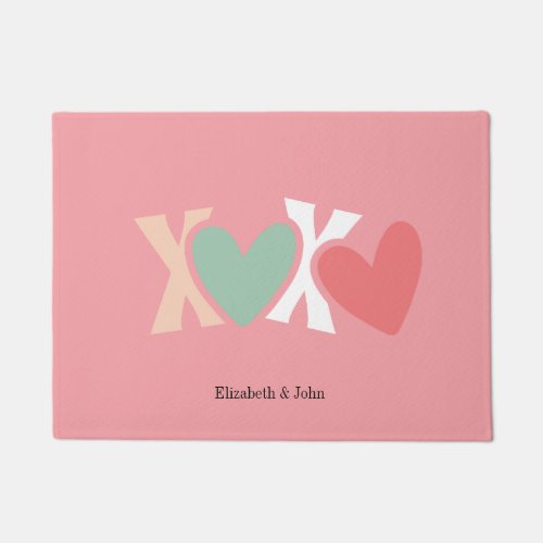 Colorful "XOXO" Valentine's Day   Doormat
