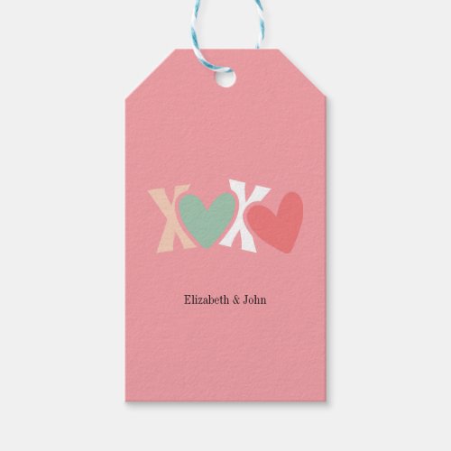 Colorful XOXO Valentines Day    Gift Tags