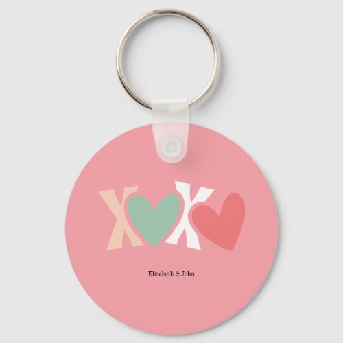Colorful XOXO Valentines Day  Keychain